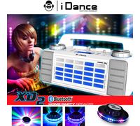IDANCE XD2 Enceinte 50W à LEDs bleu AUX/FM/USB/FADER/MIXER/BT + Effet OVNI LED RVB