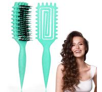 iDAOLI Brosse de définition des boucles, brosse à cheveux bouclés, brosse à cheveux ventilée pour démêler, façonner et définir les boucles, réduire la traction (vert)