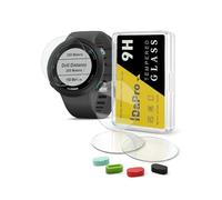 iDaPro [4Pcs Protection d'Ecran pour Garmin Swim 2 Swimming+[4Pcs] Bouchons anti-poussière silicone,Verre Trempé,Dureté 9H,Anti-rayure,Sans Bulle,Anti-empreinte,Installation Facile