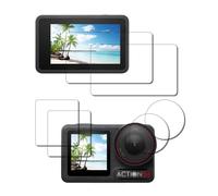 iDaPro Protection d'Ecran pour Dji Osmo Action 5 Pro Verre Trempé+Protecteur d'objectif pour objectif+Verre trempé pour sous-écran[2+2+2Pcs],9H,Anti-rayure,Sans Bulle,Anti-empreinte