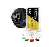 iDaPro Protection d'écran pour Garmin Fenix 7 Solar/Sapphire Solar | 4-Pack + 4 Bouchons anti-poussière + Boîte ABS. For Solar/Sapphire Solar. 9H Dureté, Anti-rayures, Anti-bulles, Clarté HD