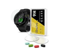 iDaPro Protection d'écran pour Garmin Forerunner 55/45/45S, Verre 9H | 4-Pack + 4 Bouchons anti-poussière + Boîte ABS. 9H Dureté, Anti-rayures, Anti-bulles, Clarté HD, 0.33mm Ultra-Thin