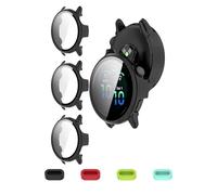 iDaPro Protection d'Ecran pour Garmin Vivoactive 6 Conque-[Noir] [3Pcs]+Bouchons anti-poussière en silicone[4Pcs],9H,Accessoires pour protection d'écran,Pare-chocs de protection pour PC