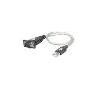 Techly IDATA USB-SER-2T câble Série Noir, Métallique 0,45 m USB Type-A DB-9