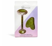 IDC INSTITUTE Gua Sha De Jade & Rodillo De Jade 2 Pz pour adultes, idéal pour utilisation pratique, format pratique
