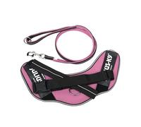 IDC Powair Bundle - Harnais IDC Powair, Taille: XL/2, Rose + Laisse IDC Powair, Taille: 1,2 m avec poignée et Grand Mousqueton, Rose