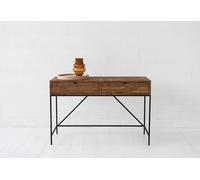 IDDO Slow Living Bureau de travail industriel en bois et en acier 120 x 50 cm - Script - IDDO-065-M06-HO-B