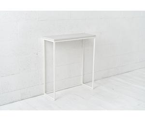 IDDO Slow Living Console blanche design en acier et en béton 65 x 25 x 75 cm - Urban - IDDO-040-C3--W-NATURAL