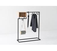 IDDO Slow Living Portant à vêtements acier et bois minimaliste L.120 x H.150 cm - Living - IDDO-063B-M04-WO-B
