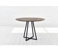 IDDO Slow Living Table à manger ronde en bois et en acier ⌀110 cm - Day - IDDO-028-M10-110-PO-B