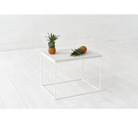 IDDO Slow Living Table basse design en acier et en béton 60 x 45 cm - Oblong - IDDO-041-C-2-W-NATURAL