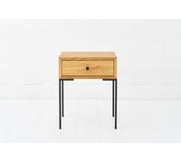 IDDO Slow Living Table de chevet en bois et acier moderne 30 x 40 x 50 cm - Uno - IDDO-045-M02-NO-B