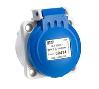 IDE 00414 bases type Schuko française, base encastrement jonction sans vis, IP54 - 16 a-2p + t-250 V