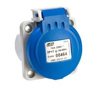 IDE 00464 bases type Schuko française, base encastrement raccordement avec vis, IP54 - 16 a-2p + t-250 V