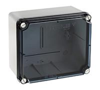 IDE ELT171 IP65 - IP67 Boîte étanche avec couvercle transparent et côtés lisses, gris, 151 mm x 175 mm x 95 mm