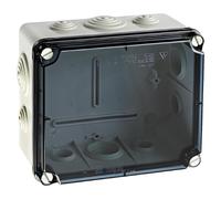 IDE EVT171 IP65 Boîte étanche de tri avec couvercle transparent et cônes, gris, 151 mm x 175 mm x 95 mm