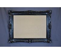 Idea Casa Grand cadre style baroque imitation vintage - Différents coloris peints - 86 x 67 cm (Noir)