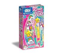 Clementoni – Kit Idea! Fantasy Pens, 3 stylos personnalisables, paillettes & perles, dès 6 ans
