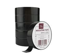 IDEA HOME 6 Pcs Ruban Adhésif Isolant Électrique PVC 18mm x 10m - Réparation de Fils Électriques, Très Flexible, Forte Adhérence, Résistant aux Produits Chimiques, Résistant à l'eau, Noir