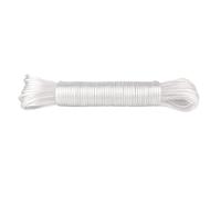 IDEA HOME Corde à Linge Cristal indéchirable de 20 m pour la Maison, Le Jardin et Le Camping - Corde à Linge Robuste en Polyester et revêtement Plastique, Blanc Transparent