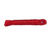IDEA HOME Corde à Linge Cristal indéchirable de 20 m pour la Maison, Le Jardin et Le Camping - Corde à Linge Robuste en Polyester et revêtement Plastique, Rouge Transparent