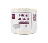 Idea Home Ficelle de Boulanger 300m - Ficelle de Boucher en Coton 1,8mm pour la Cuisine, Apte à l’Usage Alimentaire - Idéal pour Brider la Volaille Les Saucisses, Le Bricolage et la Décoration
