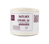 Idea Home Ficelle de Boulanger 400m - Ficelle de Boucher en Coton 1,8mm pour la Cuisine, Apte à l’Usage Alimentaire - Idéal pour Brider la Volaille Les Saucisses, Le Bricolage et la Décoration