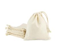 LEVIATAN Cottonbag Sac en Coton 10 Pièces | 17 x 20 cm | Sac en Tissu avec Cordon de Serrage | Sac à Lunch Sac Cosmétique | Sac à Bijoux | Sac à Fermeture éclair | Oeko-Tex 100 Standard Certifié
