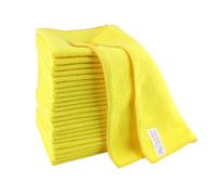 IDEA HOME Lot de 24 Chiffon Microfibre - Chiffons de Nettoyage 30x30cm - Chiffons à Poussière, Multi-usages pour Cuisine, Maison, Cenêtres e Vitre, Jaune