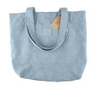 IDEA HOME Manhattan Tote Bag en Velours Côtelé 45x40 cm avec Fermeture Magnétique et Longues Anses - Sac Cabas élégant pour le Quotidien, Bleu