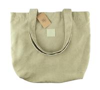 IDEA HOME Manhattan Tote Bag en Velours Côtelé 45x40 cm avec Fermeture Magnétique et Longues Anses - Sac Cabas élégant pour le Quotidien, Vert Olive