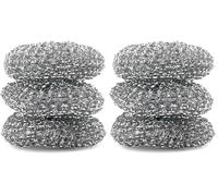 IDEA HOME MS. Kitchen Éponge Métallique INOX 3 Pièces - Grattoir Vaisselle Ultra Résistant - Spirale Acier pour Nettoyage Intensif Casseroles, Poêles et Plaques (Lot de 2)