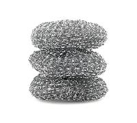 IDEA HOME MS. Kitchen Éponge Métallique INOX 3 Pièces - Grattoir Vaisselle Ultra Résistant - Spirale Acier pour Nettoyage Intensif Casseroles, Poêles et Plaques