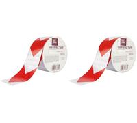 IDEA HOME Ruban de Marquage Autocollant 50 mm x 5 m - Bande d'Avertissement Réfléchissante avec Flèches - Marquage de Sol et de Sécurité Rouge/Blanc (Lot de 2)