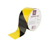 IDEA HOME Ruban de Signalisation 50 m x 48 mm - Polyéthylène Basse Densité LDPE - Bande de Délimitation de Zone de Sécurité - Couleur Jaune et Noir