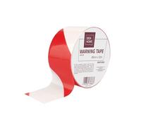 IDEA HOME Ruban de Signalisation Rouge et Blanc 50m x 48mm Bande de Sécurité Non Adhésive Délimitation Zones Danger Chantier Événement