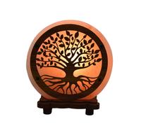 IDEA LUCE DALLA NATURA-Lampe ronde orange au sel de l’Himalaya Idea for Project Arbre de la Vie