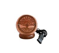 IDEA LUCE DALLA NATURA-Lampe USB ronde orange au sel de l’Himalaya Idea for Project Arbre de la Vie