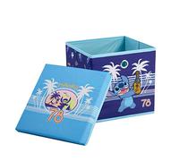 Idea Nuova Cube de rangement Lilo & Stitch pliable avec couvercle amovible, boîte en tissu pour jouets, vêtements et accessoires d'enfants, pour chambre, salle de jeux, 25,4 x 25,4 x 25,4 cm