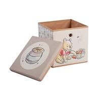 Idea Nuova Cube de rangement pliable avec couvercle amovible Winnie l'ourson, 25,4 x 25,4 x 25,4 cm