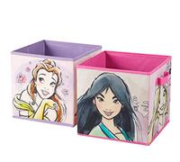 Idea Nuova Disney Princess Lot de 2 cubes de rangement pliables, 25,4 x 25,4 cm