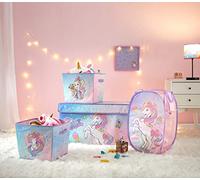 Idea Nuova JoJo Siwa Lot de 4 solutions de rangement avec panier pop-up, coffre de rangement pliable et 2 bacs de rangement emboîtables