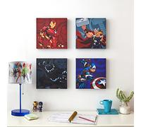 Idea Nuova Marvel Avengers Lot de 4 toiles murales pour enfant 27,9 x 27,9 cm