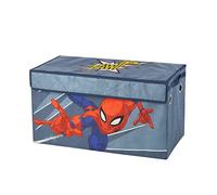 Idea Nuova Marvel Spiderman - Coffre de rangement pliable pour jouets pour enfants, durable avec couvercle souple, 72,4 x 36,12,7 x 40,6 cm, bleu Spiderman