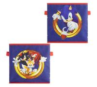 Idea Nuova Sonic the Hedgehog Lot de 2 cubes de rangement durables avec poignées, 25,4 x 25,4 x 25,4 cm