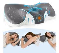 IDEA Oreiller pour douleurs cervicales, Oreiller ergonomique pour le cou, Oreiller en mousse à mémoire de forme orthopédique, Oreiller de sommeil pour dormeurs sur le côté et sur le ventre, Oreiller