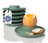 Idea-Station coquetier Oeuf en Plastique - 6 Pieces - Vert-Gris