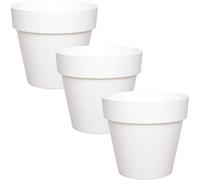 idea-station IBI Pot de Fleur Plastique 3 x 14 cm - Blanc - Cache Pot Plante Interieur
