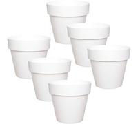 idea-station IBI Pot de Fleur Plastique 6 x 12 cm - Blanc - Cache Pot Plante Interieur