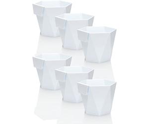 idea-station Pot de Fleur Plastique 6 x 11 cm - Blanc - Pot Suspendu - Cache Pot Plante Interieur